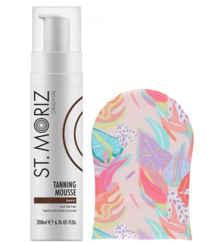 Set pentru autobronzare profesionala ST MORIZ cu Spuma Dark si Manusa Sunkissed - Hawaiian Edition