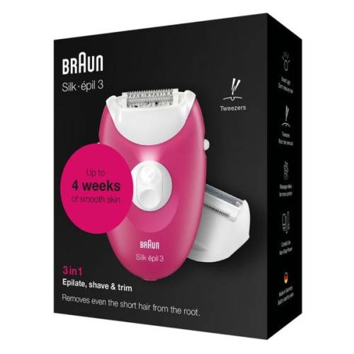Epilator - Braun Silk-epil 3 3-276 - roz/alb - 1 buc