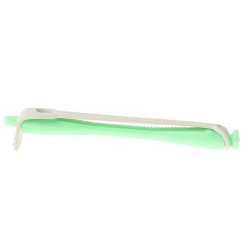 Set 12 bucati bigudiuri din plastic cu elastic pentru permanent Verde 80 mm x grosime 8 - 5 mm