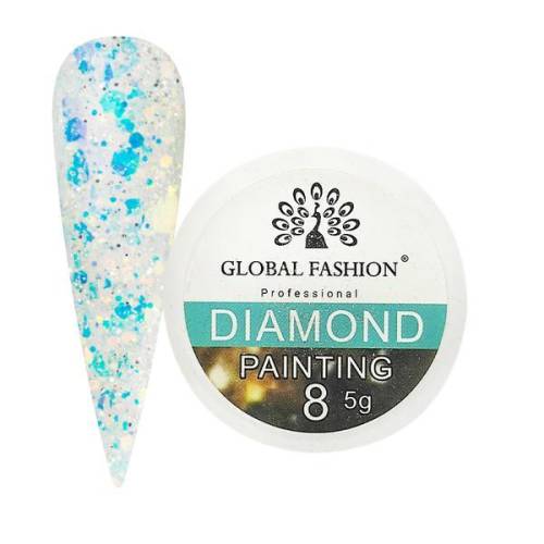 Gel color cu sclipici - Global Fashion - Diamond Painting Glitter Gel - 5 gr - 08
