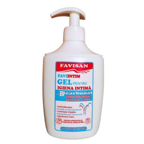 Gel pentru Igiena Intima cu Bicarbonat Faviintim Favisan - 300 ml