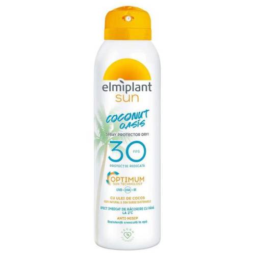 Spray pentru Protectie Solara Ridicata cu Ulei de Cocos - Elmiplant Sun Coconut Oasis Spray Protector Dry Optimum Sun Technology - FPS 30 -...