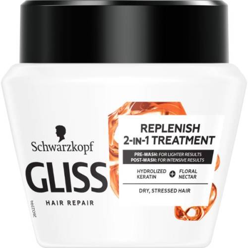 Tratament- Masca de Regenerare 2 in 1 pentru Parul Uscat si Stresat - Schwarzkopf Gliss Hair Repair Replenish 2-in-1 Treatment for Dry - Stressed...