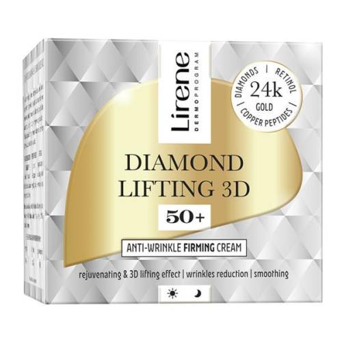 Crema anti-rid cu efect de fermitate 50+ pentru zi si noapte Lirene Diamond Lifting 3D - 50ml