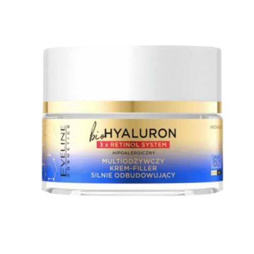 Crema de fata - Eveline Cosmetics - Bio Hyaluron 3x Retinol Sistem - Multi-Nourishing Intensely Restoring - 60+ - 50 ml