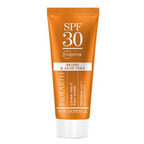 Crema Solara pentru Ten Protectie Ridicata SPF30 cu Ganoderma si Aloe Sun Defence Bioearth - 50 ml