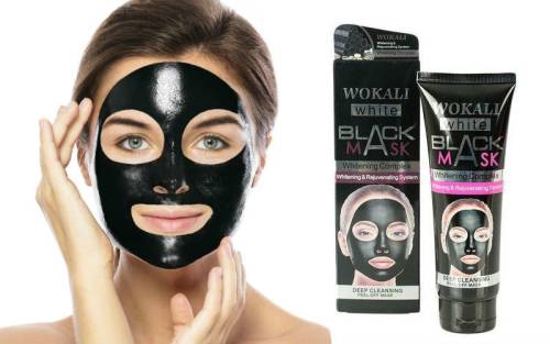 Masca de fata Peel Off cu vitamine si acid hialuronic - Wokali Black Mask - 130 ml