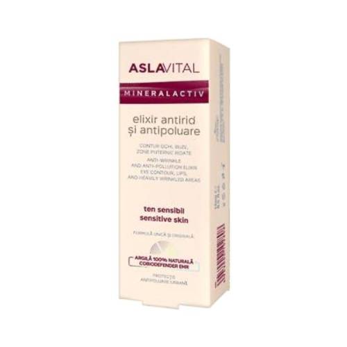 Elixir Antirid si Antipoluare - Aslavital Mineralactiv Anti-Wrinkle And Anti-Pollution Elixir - 15ml