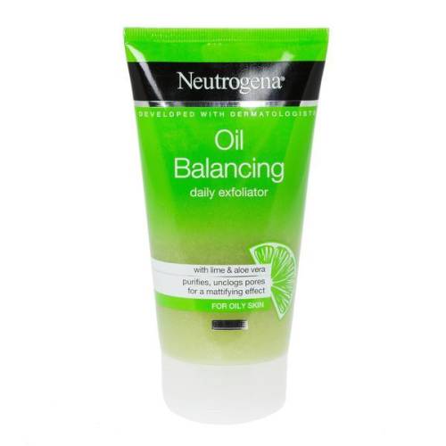 Exfoliant zilnic pentru ten gras Neutrogena Oil Balancing - cu Lime si Aloe Vera - 150 ml