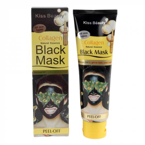 Masca neagra de fata cu esenta naturala de Colagen - Efect detoxifiant si de intinerire - Kiss Beauty Black Mask - 120 ml