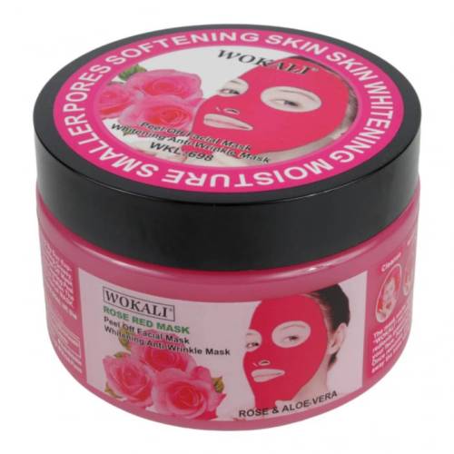 Masca rosie pentru pete pigmentare cu Extract de Trandafiri si Minerale - Efect de micsorarea porilor si Efect anti-rid - Wokali - 300 g