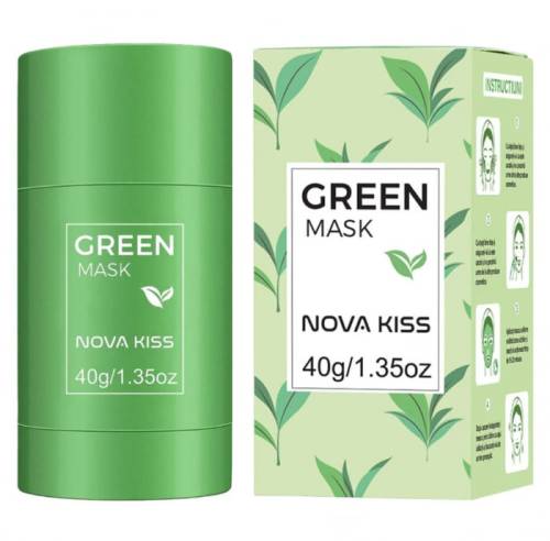 Masca stick NOVA KISS cu extract de Ceai Verde si Argila - impotriva Acneei - Excesului de Sebum - Anti Puncte Negre - 40 g