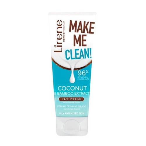 Scrub Facial - Lirene Dermo Program Make Me Clean! Coconut & Bamboo Extract Face Peeling - 75 ml