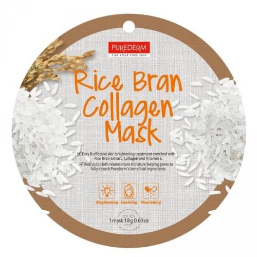 Purederm Masca faciala cu colagen - vitamina E si extract de orez 1buc