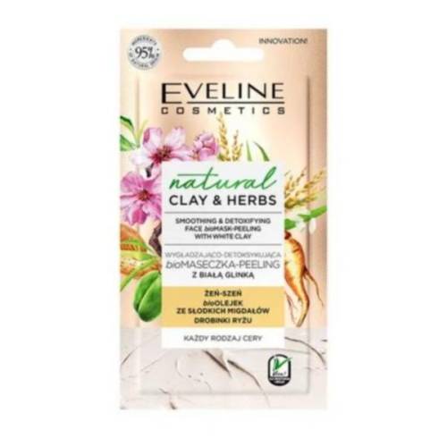 Masca de fata - Eveline Cosmetics - Natural Clay & Herbs - Smoothing & Detoxifying - 8 ml
