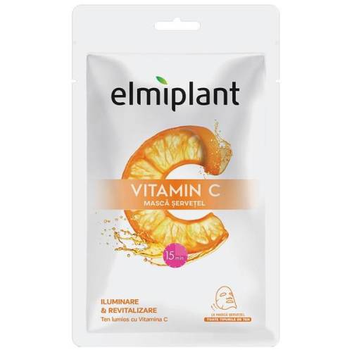 Masca de Fata Servetel - Elmiplant Vitamin C Iluminare & Revitalizare - 1 buc