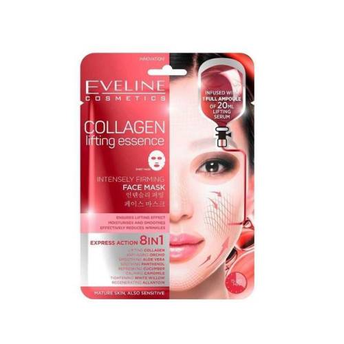 Masca de fata servetel - Eveline Cosmetics - Collagen lifting essence - intensely firming - 8in1 - 1 bucata