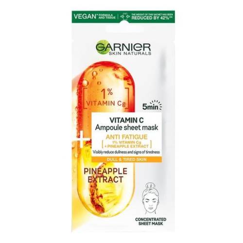 Masca servetel cu ananas si vitamina C Ampoule Anti-Fatigue Skin Naturals - Garnier - 15 g