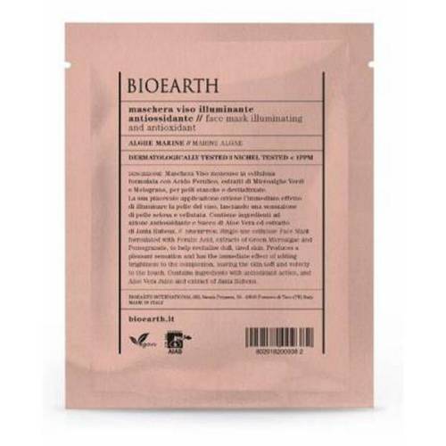 Masca pentru Ten Iluminatoare si Antioxidanta cu Alge -Tip Servetel - Bioearth - 1 buc
