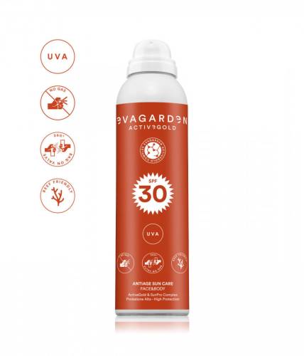 Evagarden Spray pentru fata si corp cu protectie solara SPF30 ActiveGold Antiage Sun Care 150ml