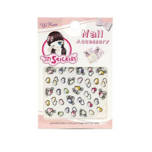 Sticker unghii - Global Fashion - 3D Nail Accessory - LS-17 - Multicolor - 1 set