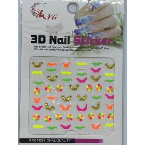 Sticker unghii - Global Fashion - 3D Nail Sticker - Neon