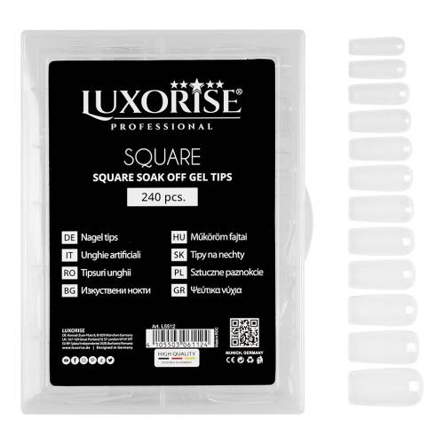 Tipsuri Unghii Dizolvabile Soak Off - Square Full Nail - 240 buc