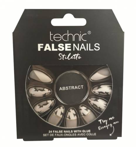 Set 24 Unghii False cu adeziv inclus Technic False Nails - Stiletto - Abstract
