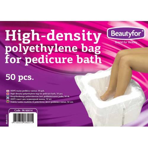 Pungi de unica folosinta din polietilena pentru pedichiura - Beautyfor Polyethylene bags for Pedicure Bath - 50 buc