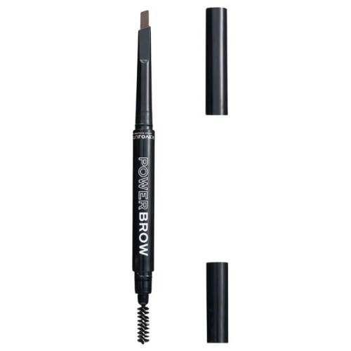 Creion pentru Sprancene cu Periuta - Makeup Revolution Relove Power Brow Pencil - nuanta Dark Brown - 0 - 3 g