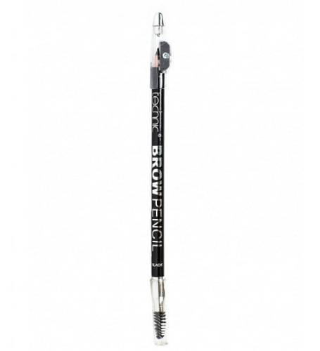Creion de sprancene Technic Brow Pencil cu ascutitoare si periuta - Black