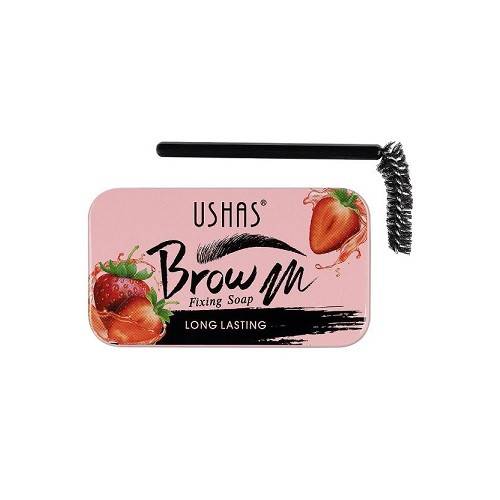 Sapun stilizare sprancene - Ushas - Brow Fixing Soap - Pensula inclusa - Strawberry