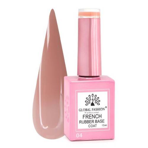 French Rubber Base Coat - Global Fashion - 15 ml - Nude 04
