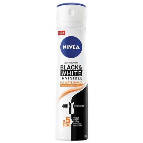 Deodorant Antiperspirant Spray - Nivea Black&White Invisible Ultimate Impact - 150 ml