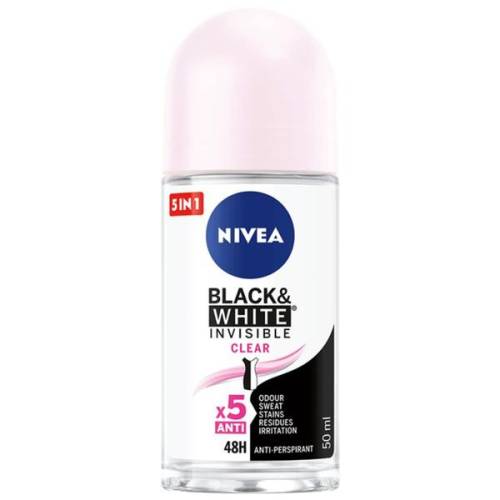 Deodorant Roll-On - Nivea Black&White Invisible Clear - 50 ml