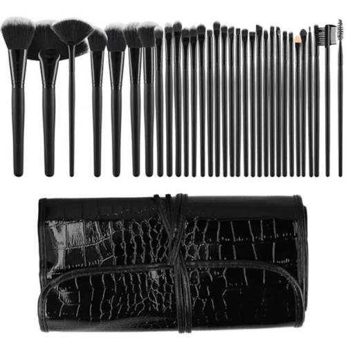 Set 32 Pensule Negre pentru Machiaj - Mimo Makeup Brush Black - 32 buc