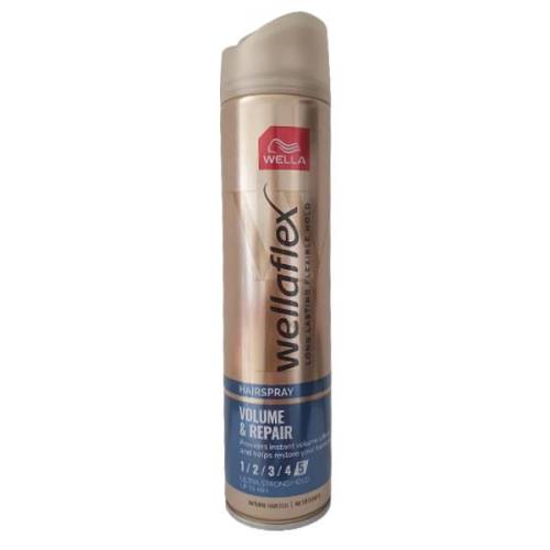Fixativ pentru Volum cu Fixare Ultra Puternica - Wella Wellaflex Hairspray Volume&Repair Ultra Strong Hold - 250 ml