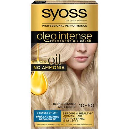 Vopsea de Par Demi-permanenta - Syoss Professional Performance Oleo Intense Permanent Oil Color - nuanta 10-50 Blond Cenusiu