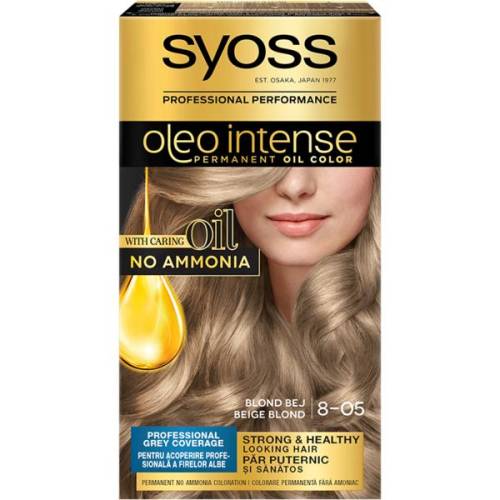 Vopsea de Par Demi-permanenta - Syoss Professional Performance Oleo Intense Permanent Oil Color - nuanta 8-05 Blond Bej