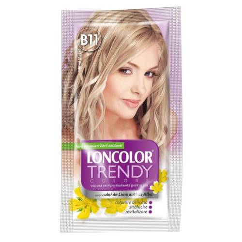 Vopsea Semipermanenta Loncolor Trendy Colors - nuanta B11 blond metal - 2x 25 ml