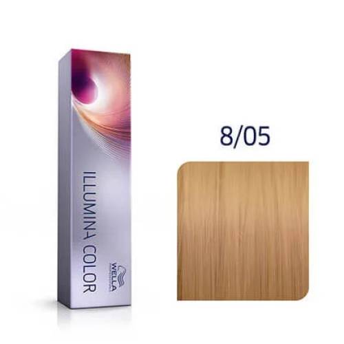 Wella Professionals Vopsea de par permanenta Illumina Color 8/05 blond deschis natural mahon 60ml