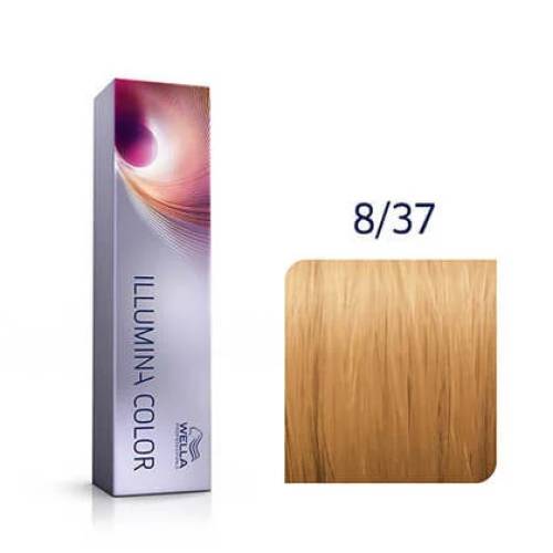 Wella Professionals Vopsea de par permanenta Illumina Color 8/37 blond deschis auriu castaniu 60ml