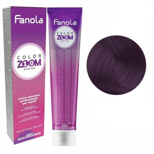 Vopsea Crema Permanenta - Fanola Color Zoom 10 Minutes - nuanta 52 Light Chestnut Violet - 100 ml