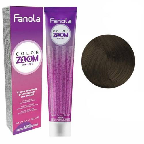 Vopsea Crema Permanenta - Fanola Color Zoom 10 Minutes - nuanta 57 Light Chestnut Brown - 100 ml